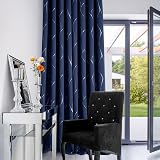 Deconovo Eyelet Blackout Curtains Navy Blue 46 x 90 Inch One Pair view 3