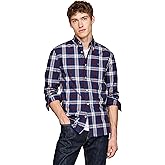 Tommy Hilfiger Mens Long Sleeve Poplin Shirts in Regular Fit, Men's Button Down Shirts, Also Available in Big and Tall
