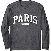 Paris France College University Style Long Sleeve T-Shirt