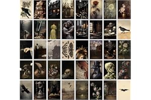 97 Decor Moody Dark Academia Decor - 40Pcs Victorian Gothic Decor for Home, Vintage Dark Academia Wall Art Prints, Witchy Goth Wall Collage Kit (4x6)