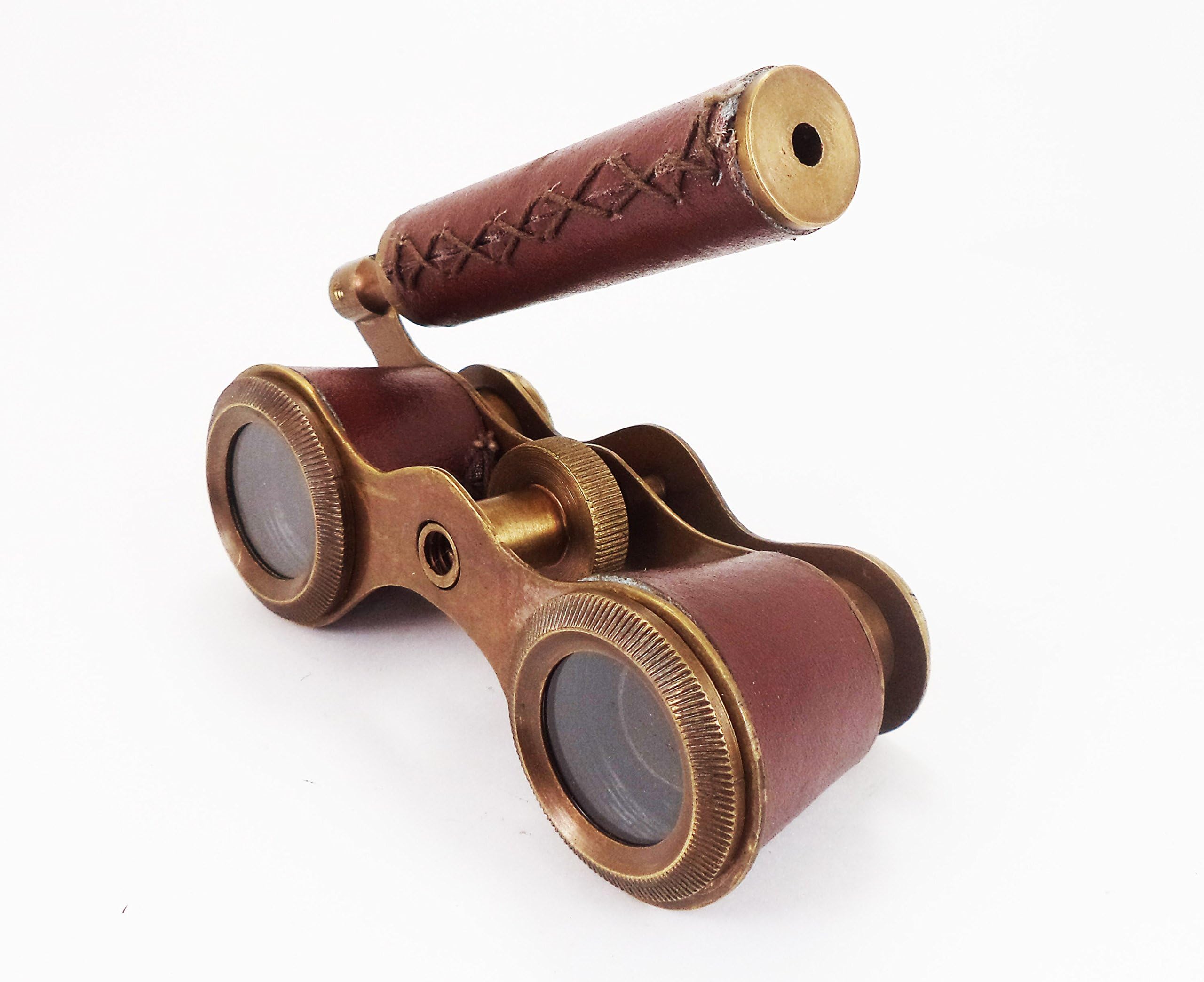 Nautical Opera Glasses Leather Encased Brass Hand Monocular Gift