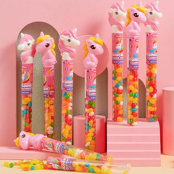 SYNCFUN 12PCS CANDY JELLY BEAN, INDIVIDUALLY WRAPPED TUBE BUNDLE STICK, ROMANTIC GIFT FOR CLASSROOM EXCHANGE PARTY FAVOR, HOLIDAY REWARD PRIZES