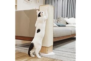 PETKARAY Cat Scratcher, Sisal Corner Scratching Post, Cat Scratch Pad for Indoor Cats, Wall Scratcher Furniture Protector with Catnip (Large Size)