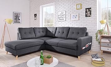 Bobochic Oslo L Canape Scandinave Convertible D Angle Gauche Gris Fonce 230x87x198cm Amazon Fr Cuisine Maison