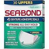 Sea Bond Denture Adhesive, Fresh Mint Uppers, 30 Count
