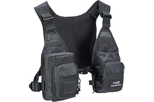 Bassdash FV08 Ultra Lightweight Fly Fishing Vest for Men and Women Portable Chest Pack One Size Fits Most