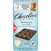 CHOCOLOVE Hawaiian Sea Salt 72% Dark Chocolate Bar, 3 OZ