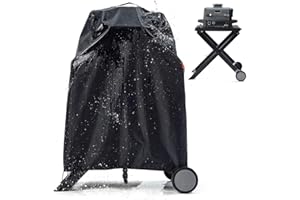 TRAVELIT Waterproof Cover for Ninja Woodfire Outdoor Grill on Its Stand, Weather Resistant BBQ Grill Accessories, Compatible with Ninja Smoker Grill OG701 OG751 OG700 Series, Black (Cover Only)