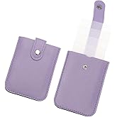 PATIKIL 2Pcs Slim Minimalist Wallet, Leather Pull-Out Front Pocket Wallets Credit Card Holder for Women and Men, Purple
