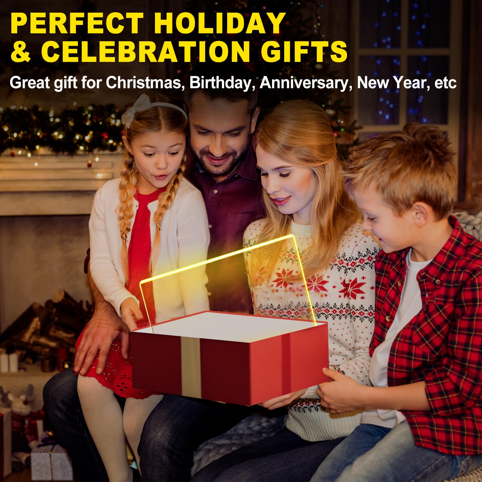 LED Note Board with Colors Christmas Gifts for Teens, Led Message Note Board Writing Board Drawing Board for Kids, Acrylic Light Up Dry Erase Board for Festival Decoration 7 Markers, 11.8 X 7.9in