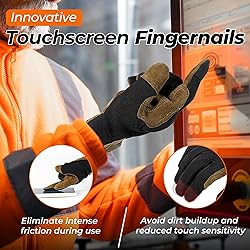 HANDLANDY Leather Work Gloves for Men