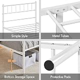 Yaheetech 3ft Single Metal Bed Frame with Headboard Footboard White view 4