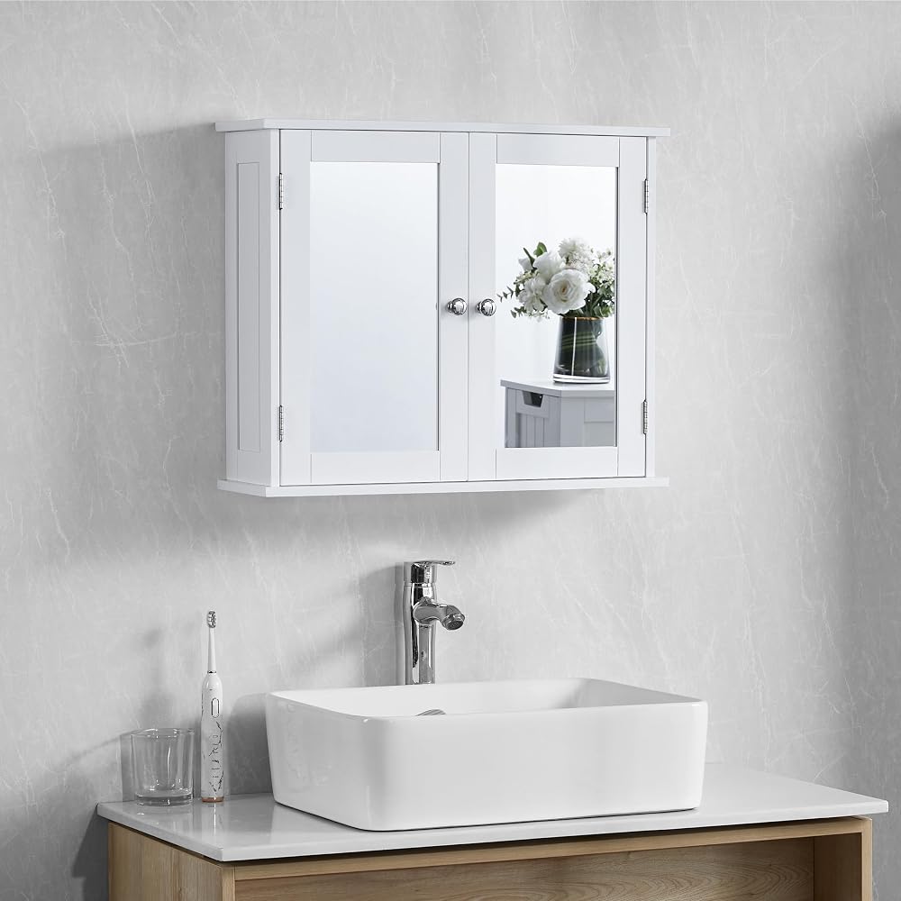 Bath Vida Priano 2 Door Mirrored Wall Cabinet White