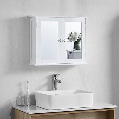 Bath Vida Priano 2 Door Mirrored Wall Cabinet White