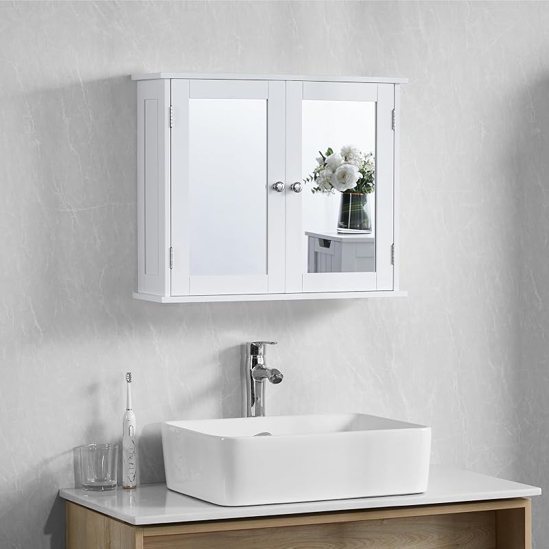Bath Vida Priano 2 Door Mirrored Wall Cabinet White