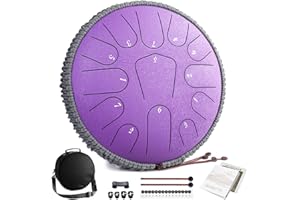 Lronbird Steel Tongue Drum 12 Inch 13 Notes Hand Drums with Travel Bag Mallets Music Book, C Major Musical Instruments for Adults - Concert Percussion - Sound Healing Gifts (Lavenderr)