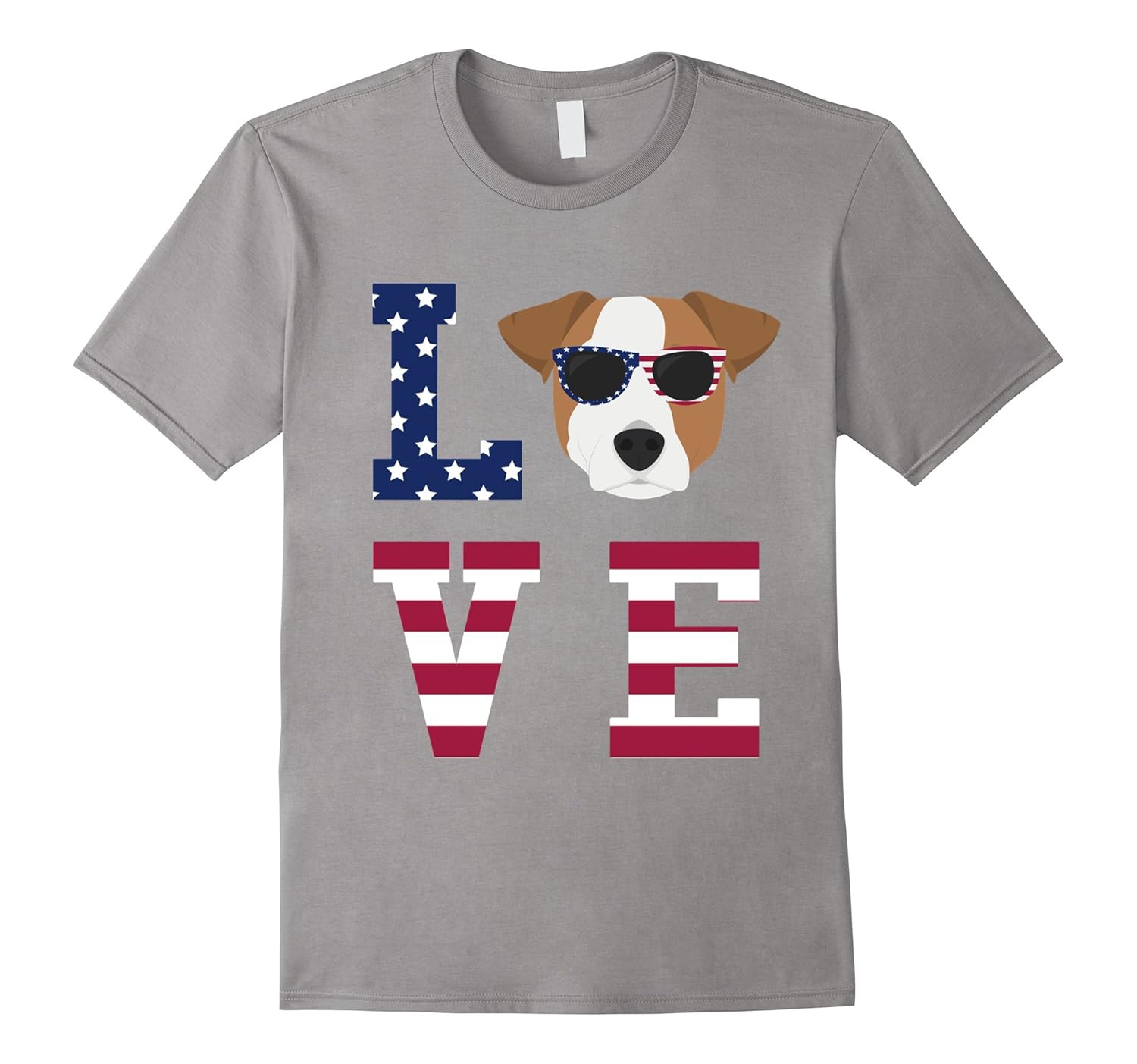 Jack Russell Terrier Dog Love - 4th Of July T-Shirt-ANZ