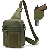 VTACOUTV Concealed Carry Gun Bag for Men & Women, Sling Pistol Bag for Handguns CCW Shoulder Bag Tactical Crossbody Chest Pack Range Bags with Holster