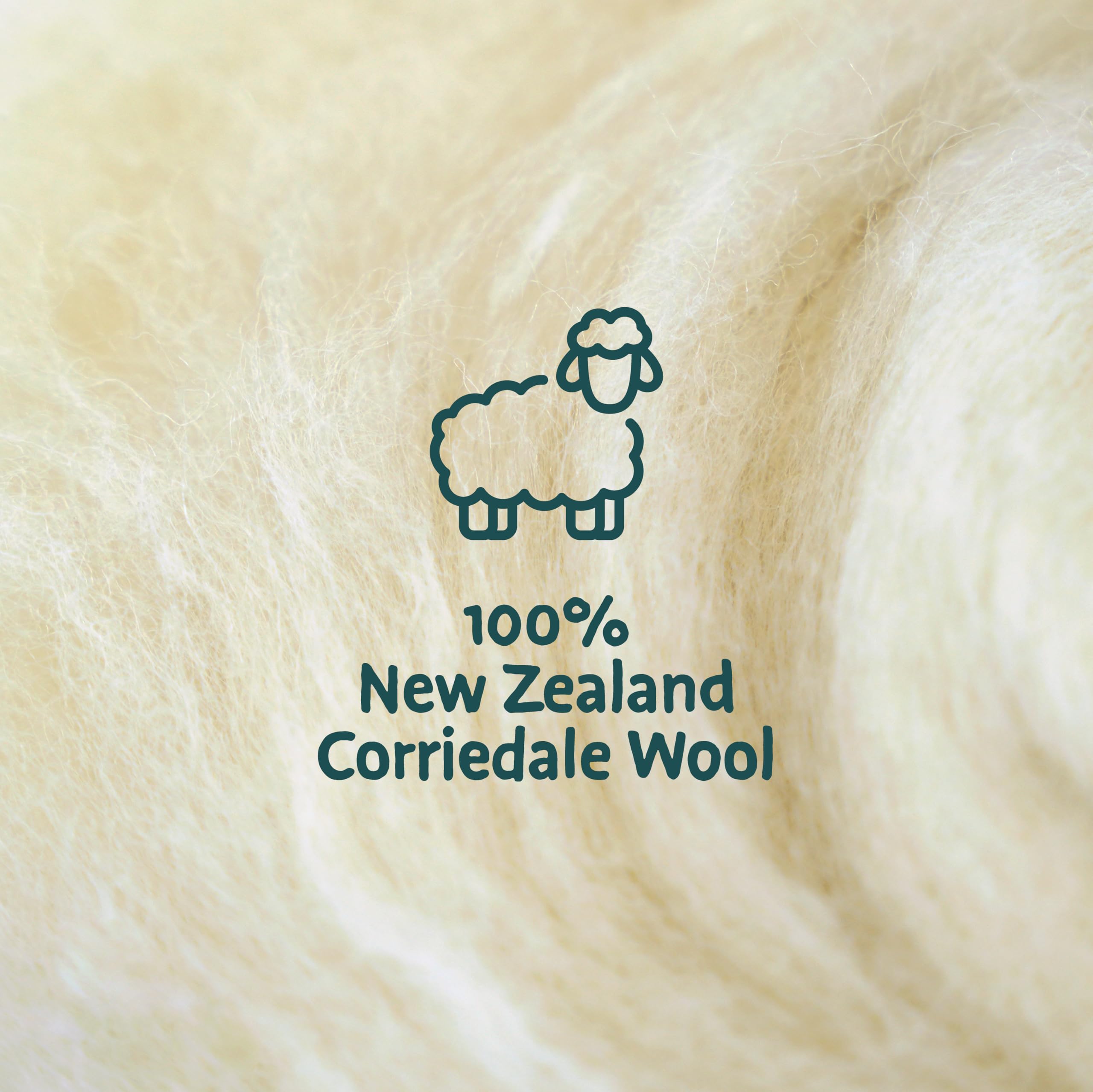 Woolbuddy Wool Felting Core Wool – Handmade Carded White for Needle & Wet Felting, Dryer Balls, Craft Pads & Chunky Yarn (8oz)