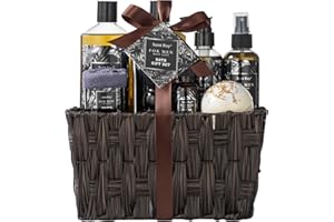 SAINT ROY Fathers Day Gift Baskets, Birthday Gifts for Men Basket, Spa Gift Set for Him Beard Shaving Kit Men's Beard Kit Brush Men Face Care Perfume Spa Kit for Man with Beard Brush Rack,Gifts for Dad son