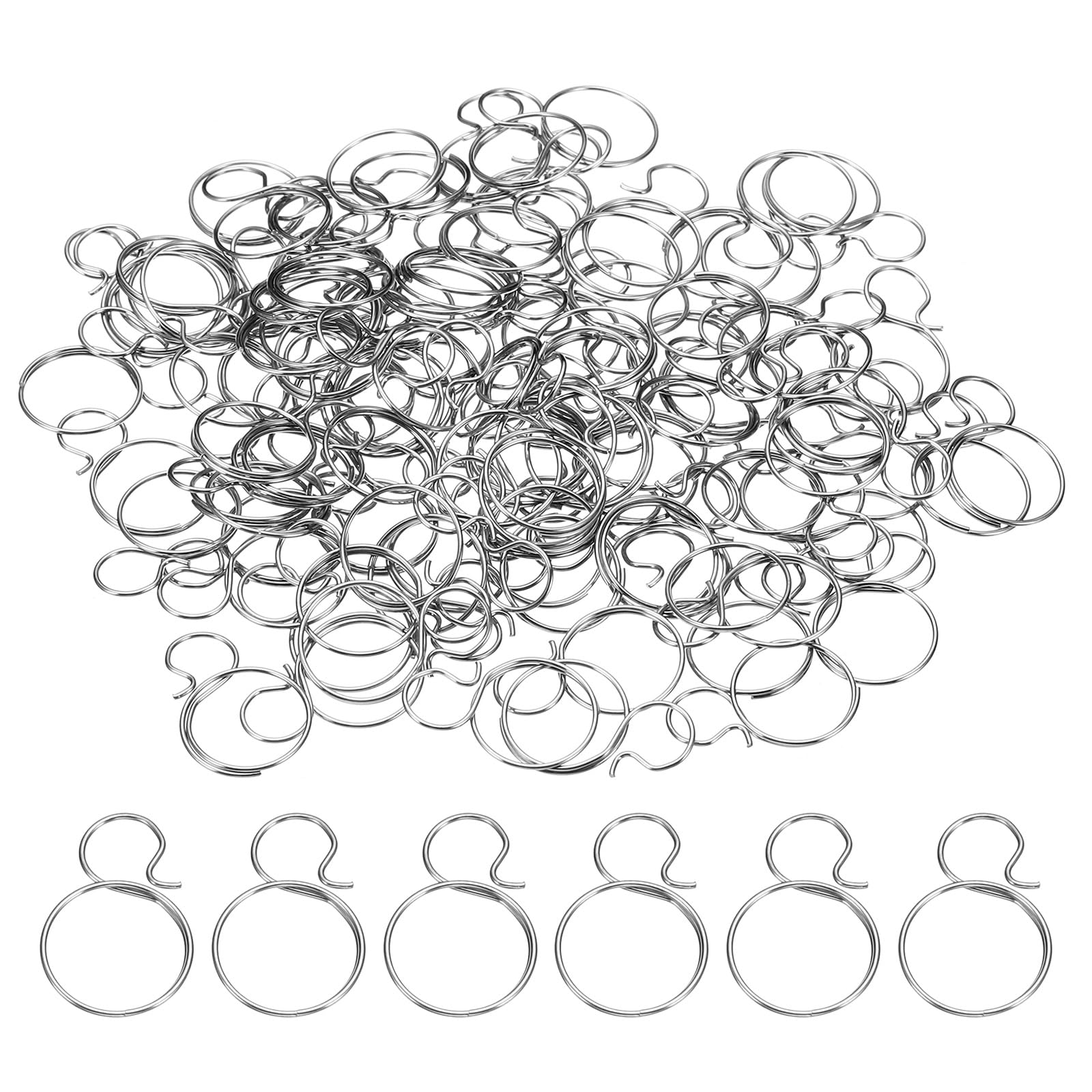 PATIKIL 100Pcs Silver Stainless Steel Chandelier Connector Pins, Chandelier Crystal Clips