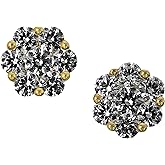 Oro Leoni 925 Sterling Silver Cz Flower Stud Earrings, 2 Ct