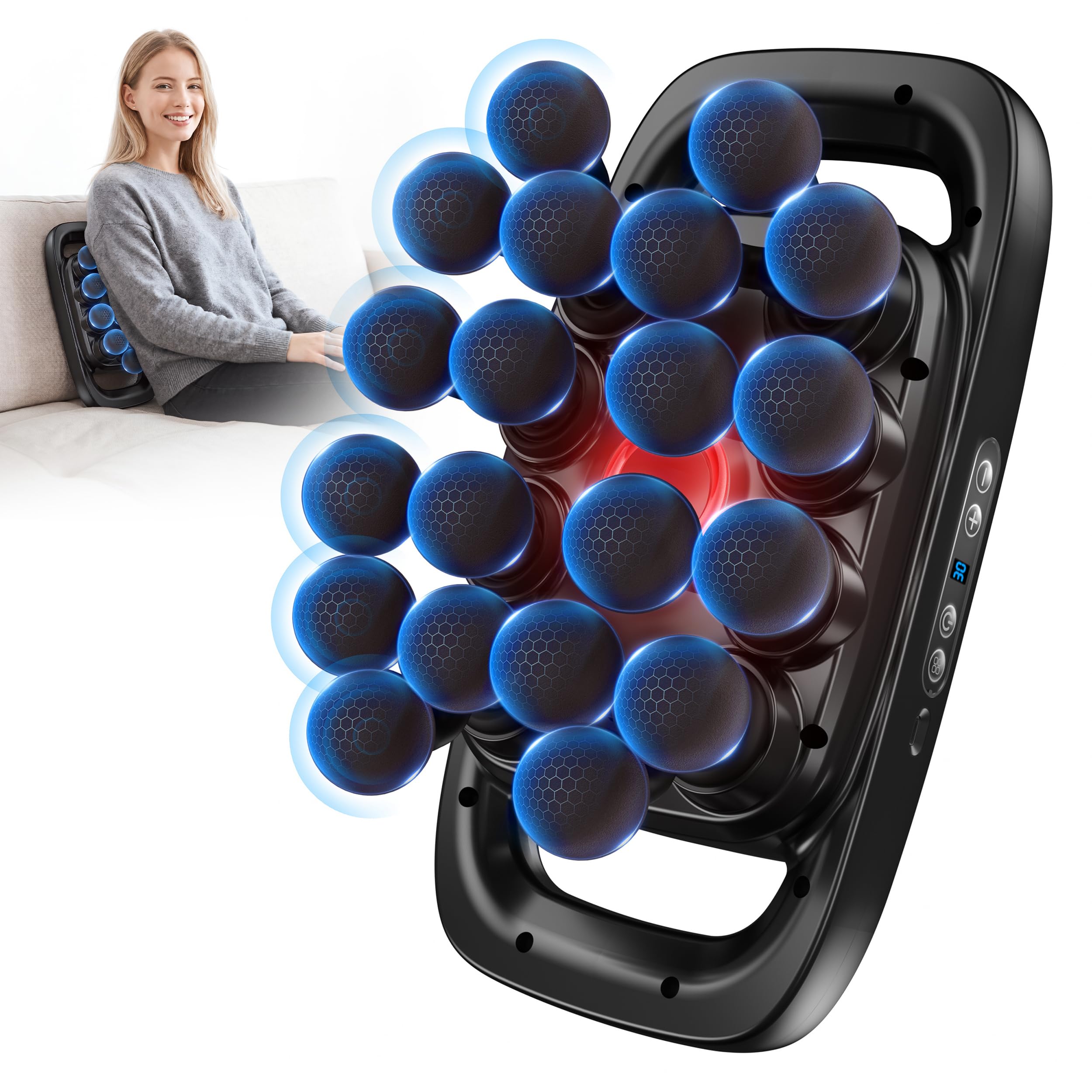 20-head massage gun set, 3200mah electric deep tissue percussion massager with 3 modes & 30 intensit