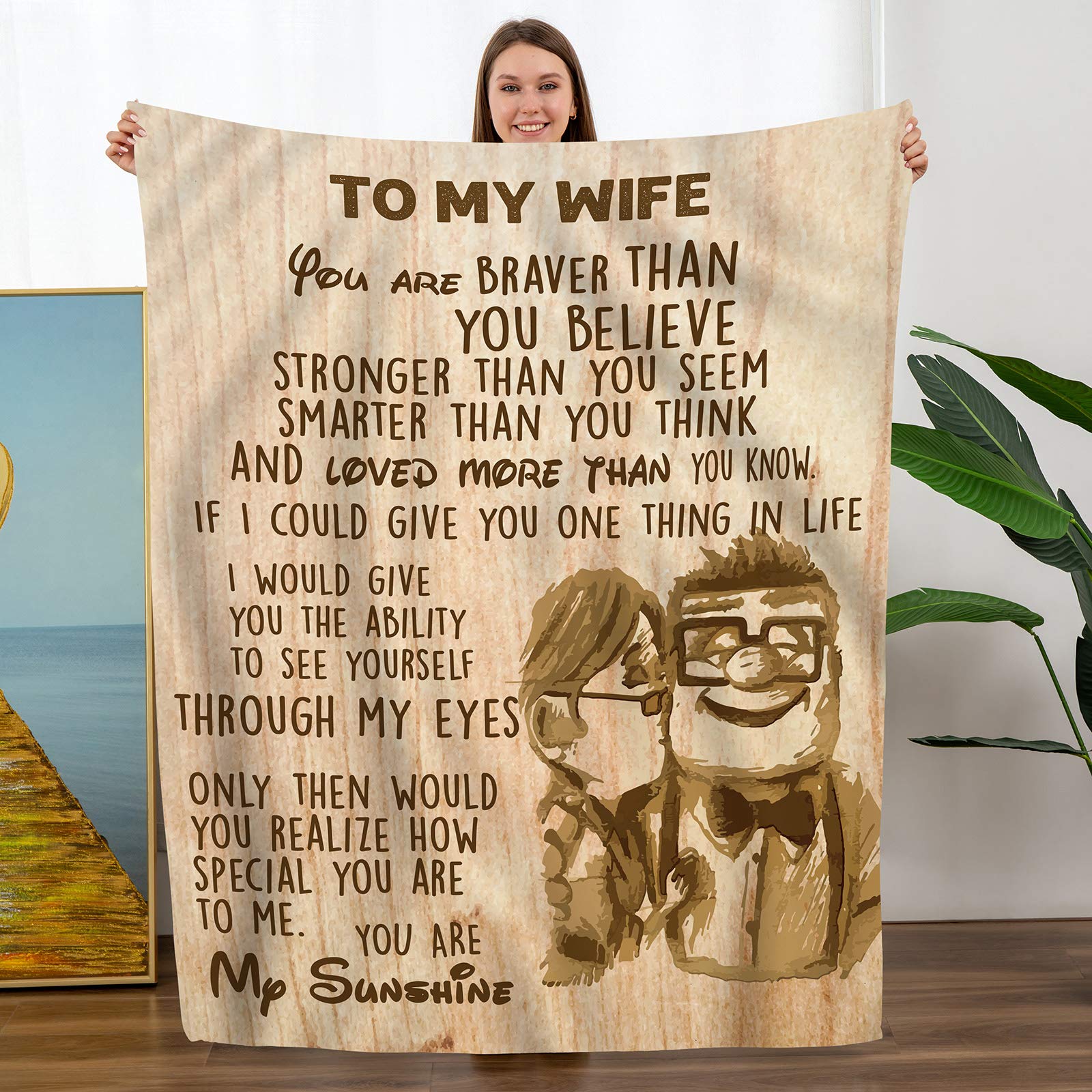 TURMTF Birthday Gifts for Her, Gifts for Women, Best Birthday Gifts for Wife, to My Wife Gift from Husband, for Wife Birthday, Wife Blanket 140x180CM