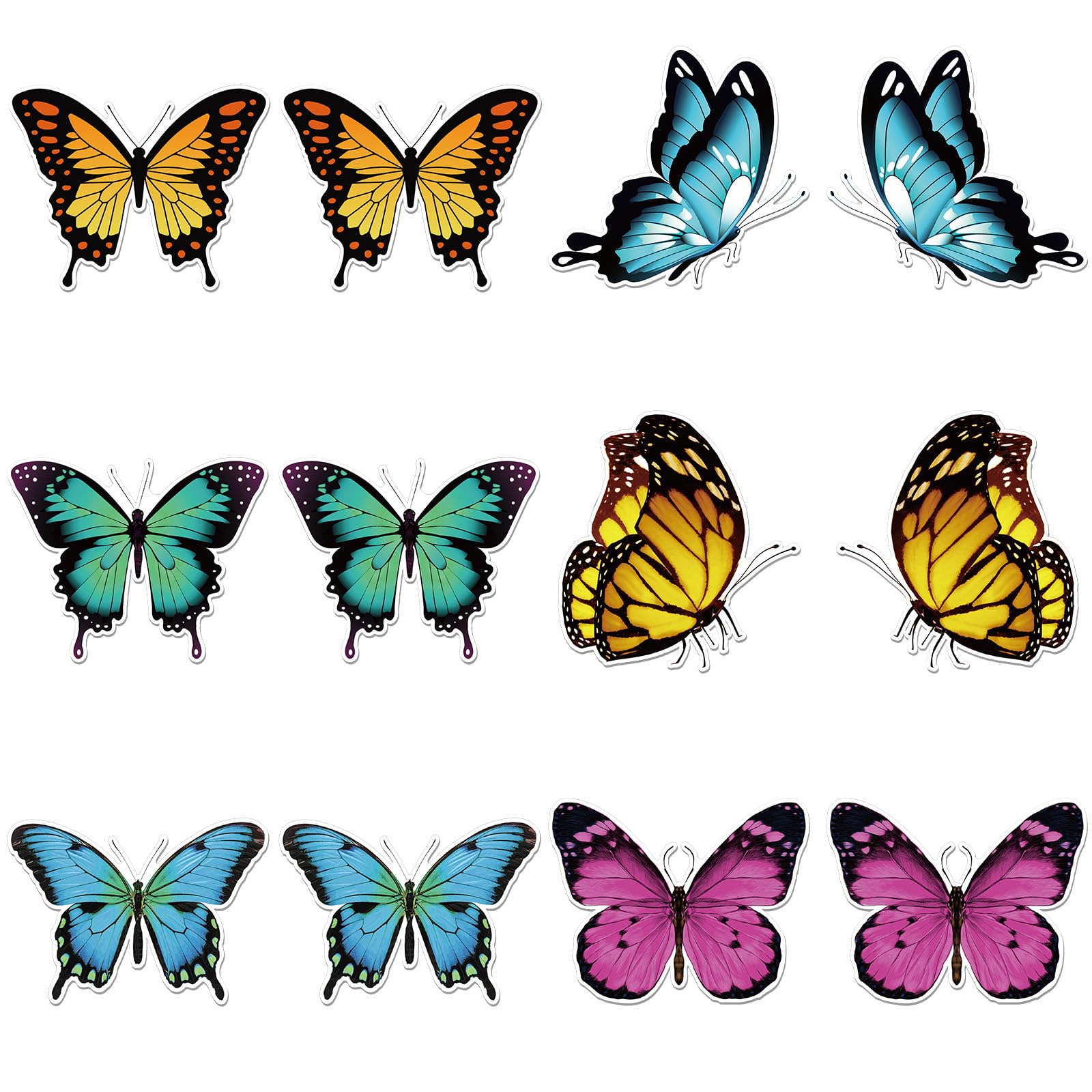Photo 1 of 12pcs 3D Butterfly Magnets Refrigerator Stickers, Removable Butterfly Fridge Magnets Magnetic Butterfly Wall Car Decal Cute Patio Door for Home Car Decor Favor (Dark Butterfly)