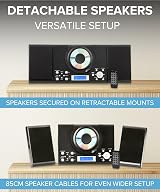 Grouptronics CD Player HiFi System Radio USB MP3 Clock Alarm Remote Wall Mount view 3