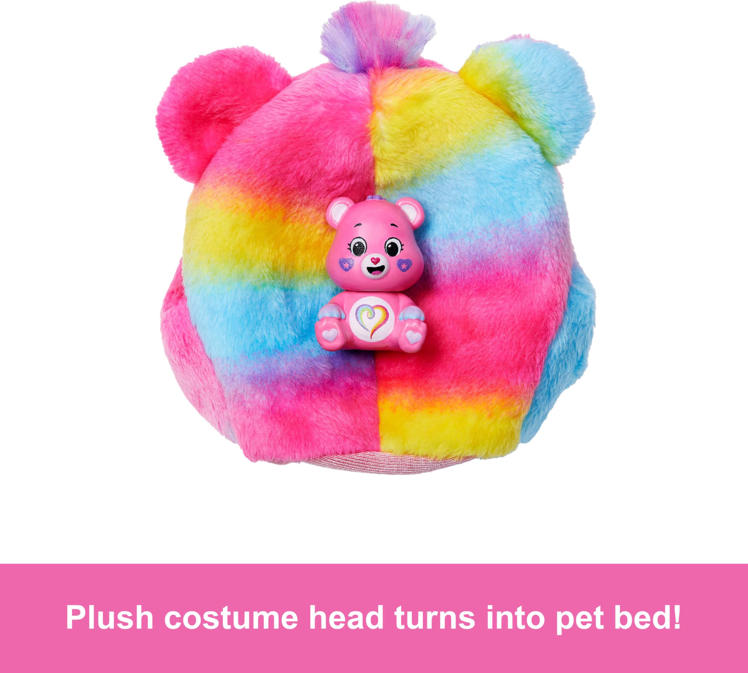 Barbie Cutie Reveal Care Bears Doll & Accessories, Series 2 Togetherness Bear with 10 Surprises Including Color Change & Mini Bear