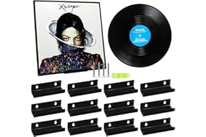 KINI MOX Vinyl Record Shelf Wall Mount 12 Pack, 4 INCH Clear Acrylic Album Record Holder Display Floating Shelves Floating Wall Monut for Bathroom, Bedroom, Living Room Kitchen (Black 12pcs)