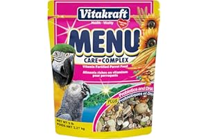 Vitakraft Menu Premium Parrot Food - Vitamin-Fortified - Macaw, Amazon, Conure, and Parrot Food for Large Birds