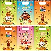 BCCSNNM 60Pcs Thanksgiving Gift Bags with Handles,Plastic Goody Treat Bag with Pumpkin Turkey Scarecrow Gnome for Autumn Party Favor Supplies,10 x 6.5 Inch Gift Bags (Thanksgiving -4)