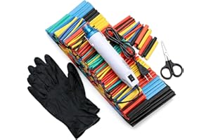 WVD 328 PCS EVA Colored Heat Shrink Tubing Kit and Mini Heat Gun, 2: 1 Shrinkage Ratio, Industrial Grade Waterproof and Press
