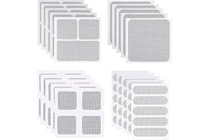 SUPERJACKWANG Window Screen Repair Kit, 20 Sheets 4 Size Self-Adhesive Screen Door Replacement Patches, Durable Window Screen Mesh for Patio Porch Door Windows