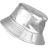 Sportmusies Bucket Hats for Women Men, Leather/Cotton Double-Side-Wear Sun Fishing Cap Packable Trendy Casual Bucket Caps