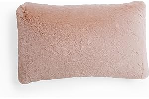 UnHide Squish Lumbar Pillow - Faux Fur Pillow - Extra Soft Throw Pillow - Rectangular Shaped, Polyester Fill - Machine Washable - Perfect for Living Room Or Bedroom - 10” x 18” - Rosy Baby