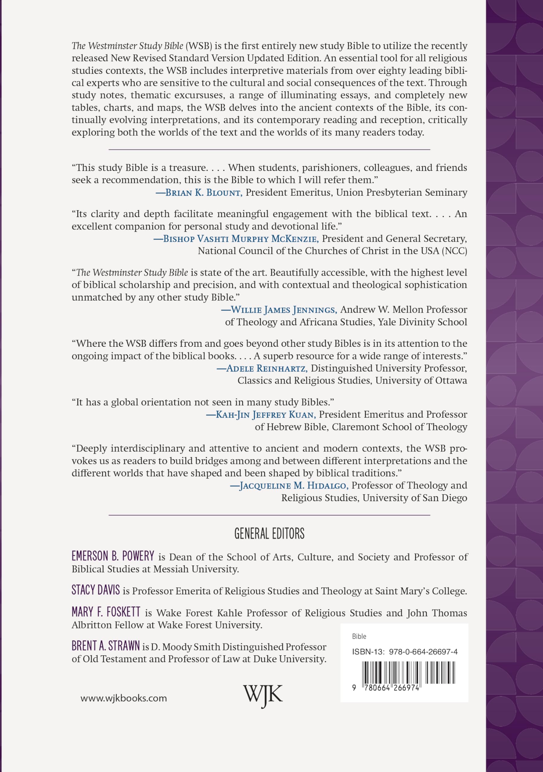 The Westminster Study Bible: New Revised Standard Version Updated Edition with the Deuterocanonical/Apocryphal Books