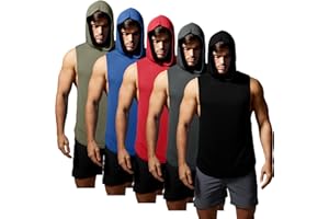 GYM REVOLUTION Men's Workout Sleeveless Shirts Muscle Hooded Tank Gym Fitness Quick Dry Sleeveless Hoodies