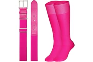 XZQTIVE Baseball Belt and Socks Combo Set Adjustable Softball Belt and Socks Elastic Waist Belt for Youth Adult