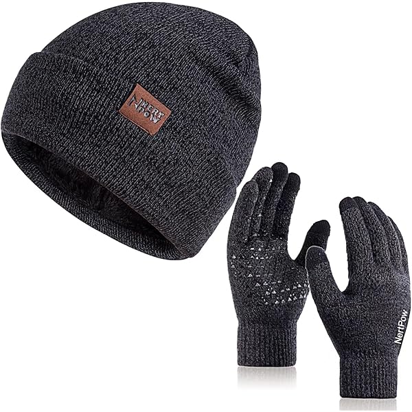 3 Delige Warme Set Voor Volwassenen, Wintermuts, Sjaal En Touchscreen Handschoenen Wit