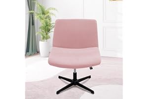 MINGPINHUIUS Armless Adjustable Chair Cover: Accent Vanity Chair Cover Mid Back Wide Slipper Chair Office Desk Swivel Chair,for Living Room Bedroom (Sakura Powder,Regular Style)