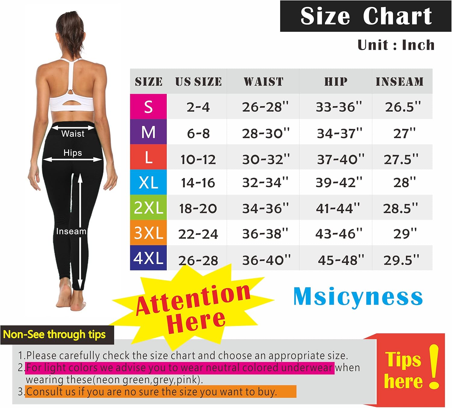 Msicyness Tiktok Leggings Women's High Waist Yoga Pants Butt Lift Tummy Control Leggings Textured Scrunch Booty Tights : Clothing
