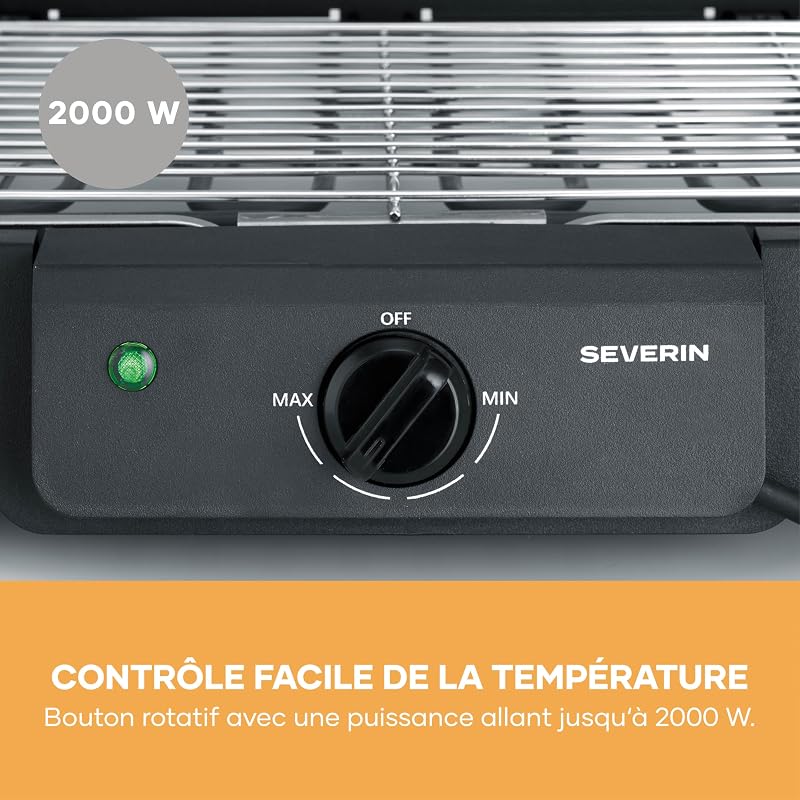 Barbecue Électrique Sur Pied, Grill de Table, Inox, Balcon, 2000W