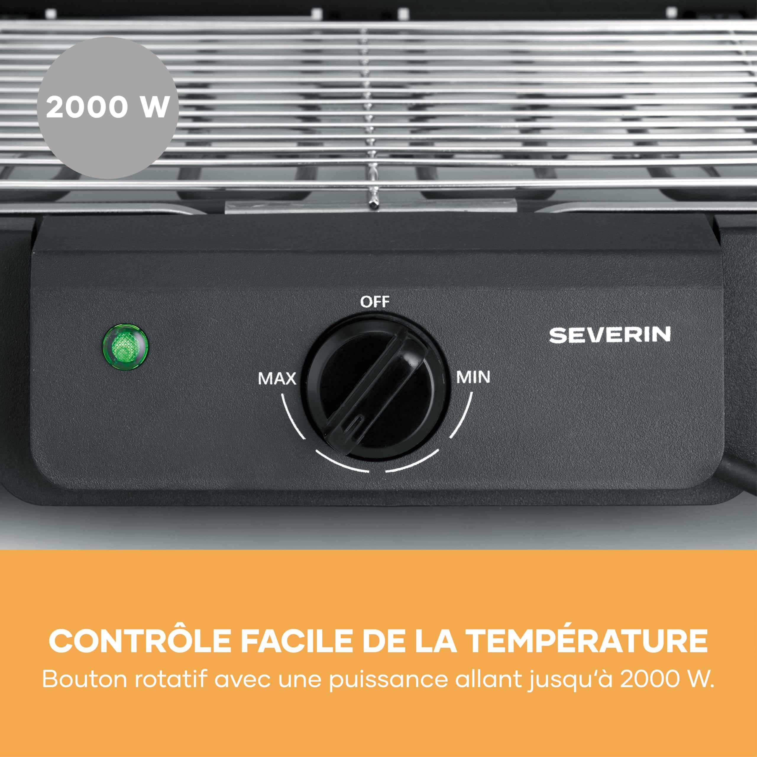 Barbecue Électrique Sur Pied, Grill de Table, Inox, Balcon, 2000W