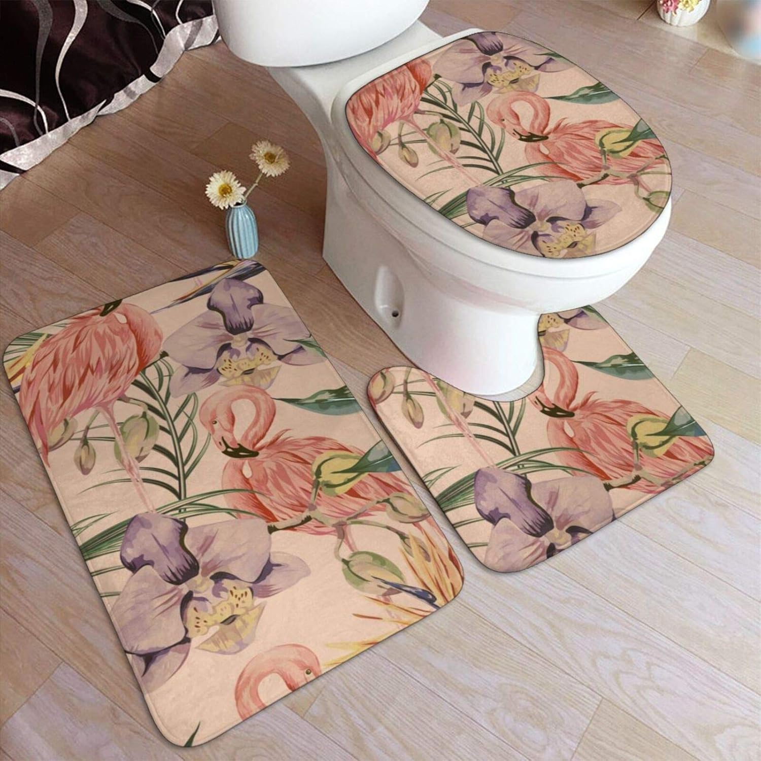 Bathroom Rugs Mats Sets 3 Piece Bath Rugs for Bathroom