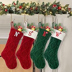 VRFASHION Christmas Stockings with Initials, Letter