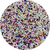 Tingoons 3000pcs 3mm Pearl Beads with Hole Round Loose Luste Craft Beads for Home Decoration Vase Fillers DIY Craft Making Jewelry Making Bracelet Necklace Earrings(Multicolor)