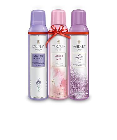 Yardley Deo Tripack -London Mist + Eng Lavender + Lace Satin, 150 ml X 3 Deo